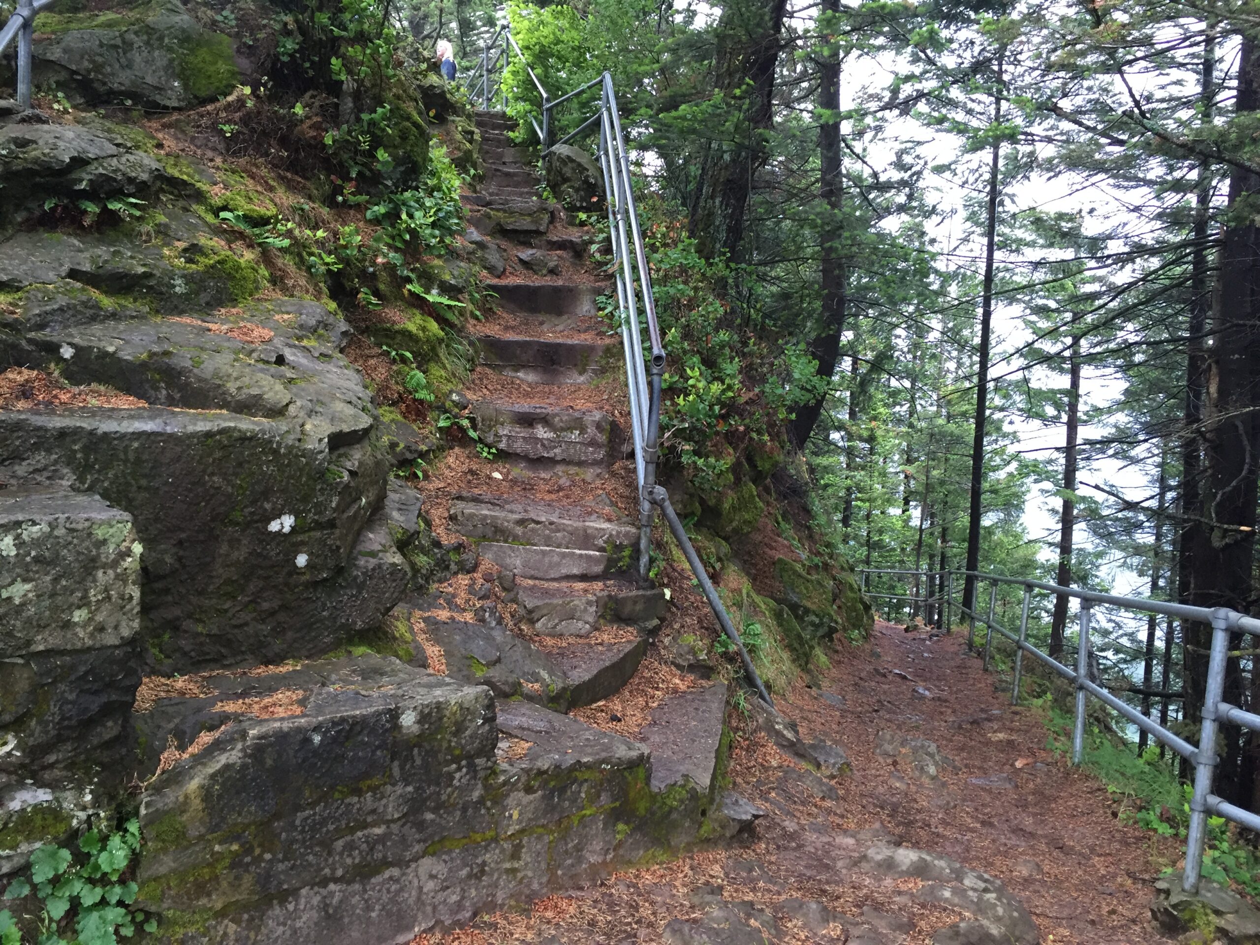 The last stairs to the summit of Beacon Rock